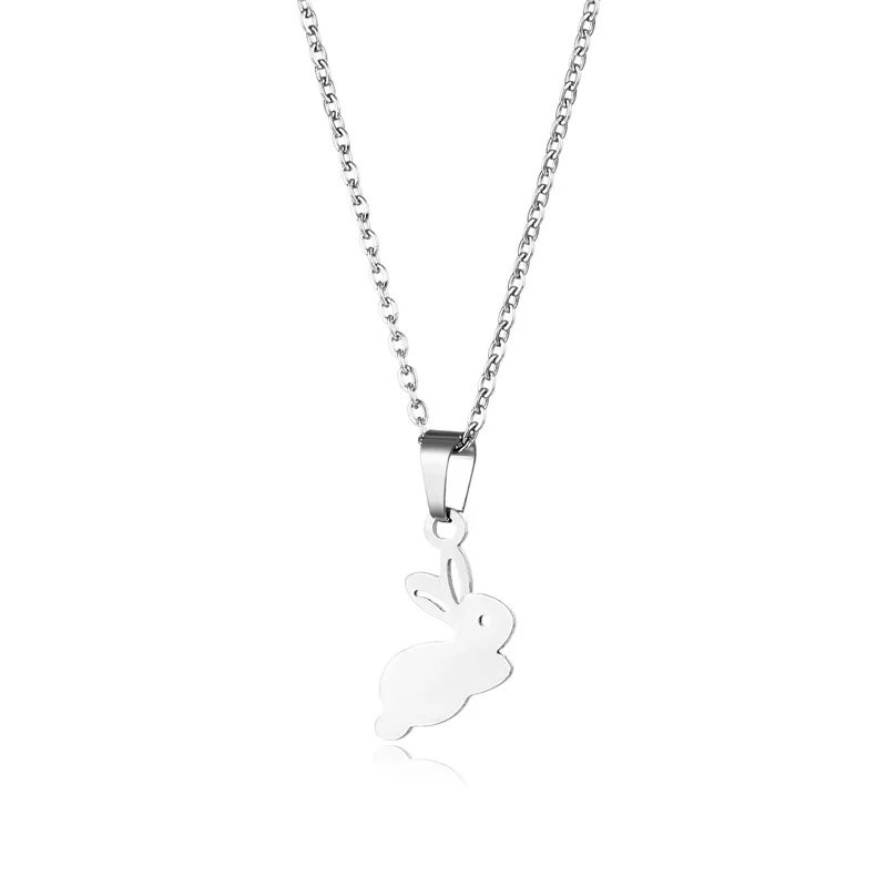 

New Stainless Steel Cute Rabbit Animal Necklace for Women Bunny Rabbit Choker Pendant Clavicle Chain Necklace Jewelry Wholesale