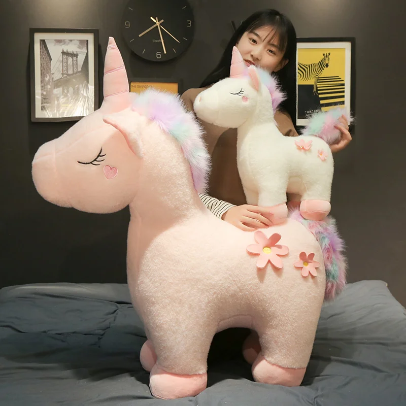 40 85 см милые плюшевые игрушки Единорог Мягкие животные куклы Лошадь детская