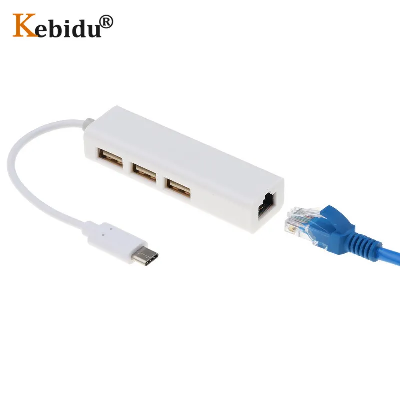 USB-хаб Kebidu Type-C сетевой адаптер RJ45 Ethernet USB3.1-USB 2 0 кабель для Macbook ThinkPad Samsung |