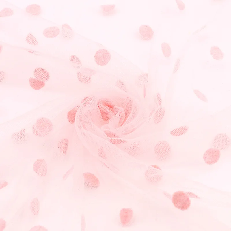 160 см черная красная флокированная в горошек сетчатая Тюлевая ткань высокое