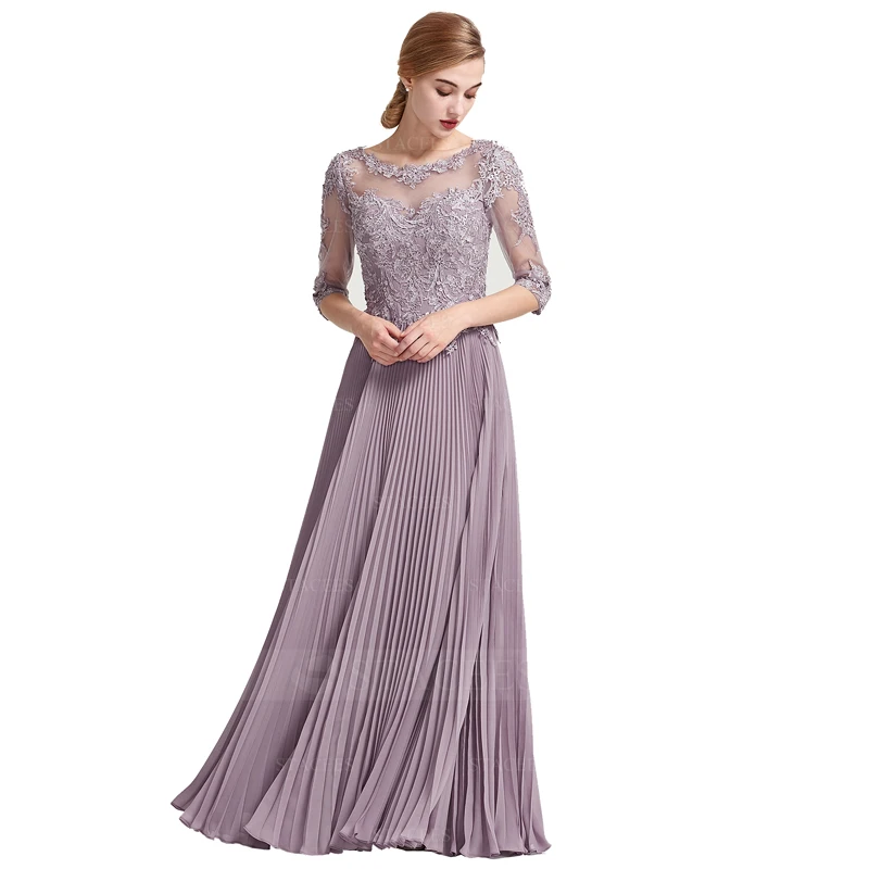 Платье вечернее Плиссированное ТРАПЕЦИЕВИДНОЕ с круглым вырезом и