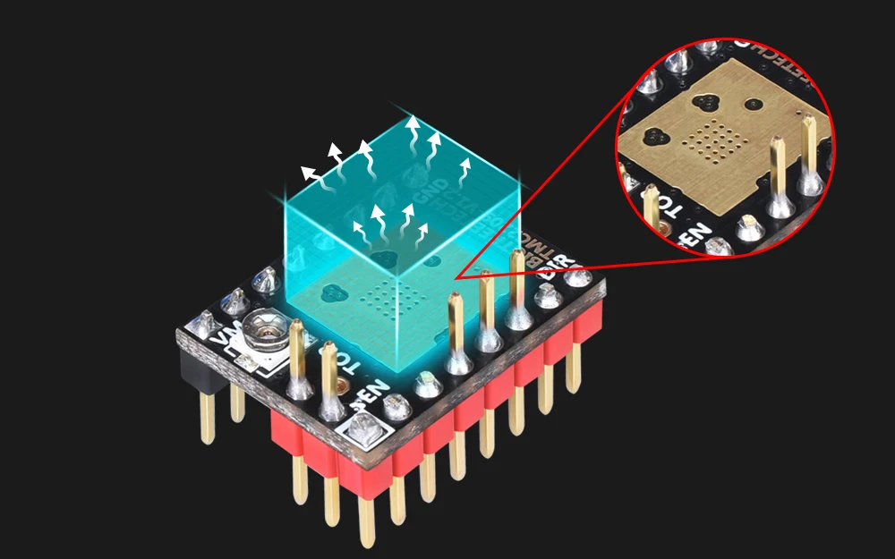 BIGTREETECH TMC2209 V1.2 бесшумный StepStick Драйвер шагового двигателя контроллер обновления TMC2208 UART для SKR V1.3 MKS GEN L 3d принтер