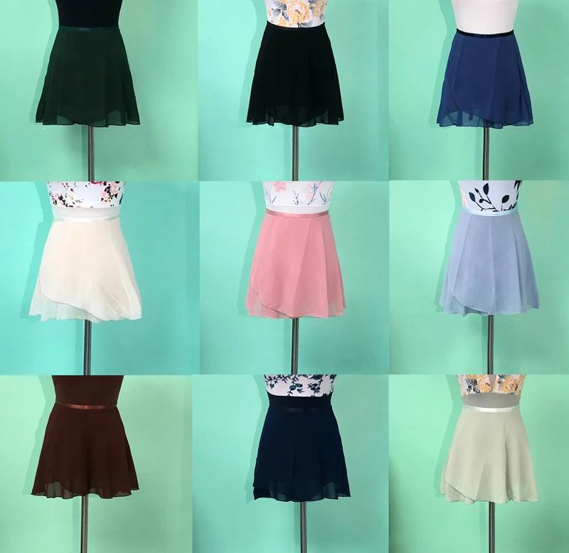 Юбка для балета Женский шифоновый фартук танцев однотонное женское трико