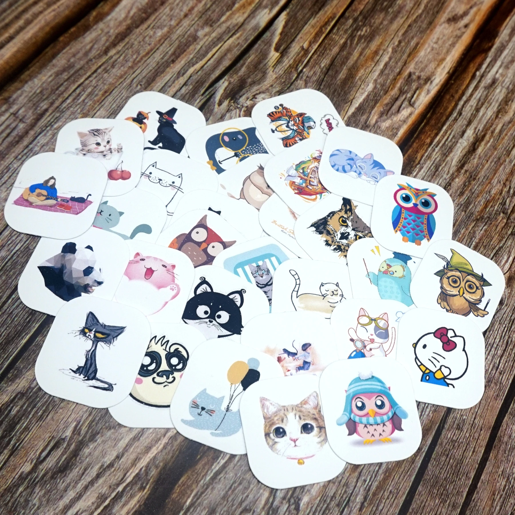 32pcs Cute Cartoon Animals Waterproof Stickers Kids Students Gift Sitickers DIY Scrapbooking Stationery Diary Stickers