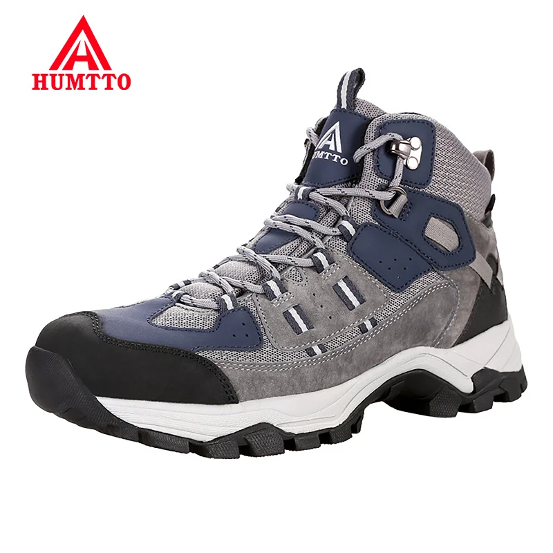 HUMTTO Waterproof Hiking Shoes Leather Trekking Boots for Men Sport Mountain Hunting Outdoor Climbing Breathable Sneakers Mens