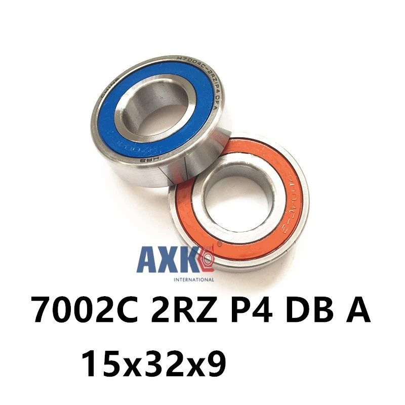 

1 пара AXK 7002 7002C 2RZ P4 DB 15x32x9 15x32x18 герметичные радиально-упорные подшипники Скорость подшипники шпинделя ЧПУ ABEC-7
