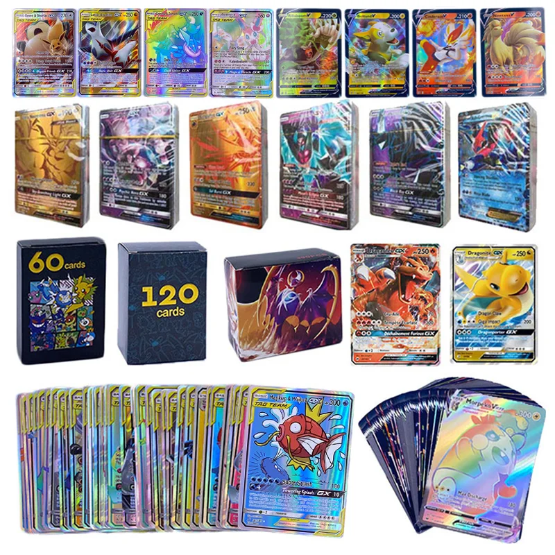 Французские и английские карточки игры GX Pokemon Battle Carte Trading Vmax TAG командные карты