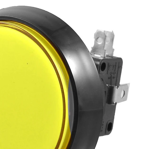 Аркадная игра 52 мм желтая светящаяся кнопка с самовозвратом SPDT Mini