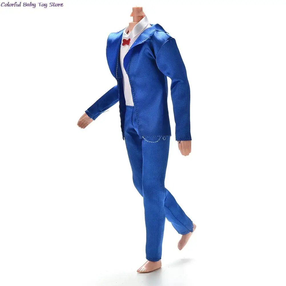 1 комплект высококачественное синее пальто рубашка брюки одежда костюм для куклы