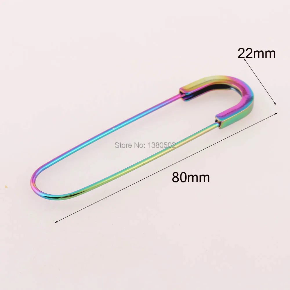 20 шт./лот 80 мм радужная цветная большая брошь булавка безопасные булавки для
