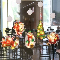 christmas living room decoration lights festive atmosphere dress up shop window scene layout suction cup lights ornaments