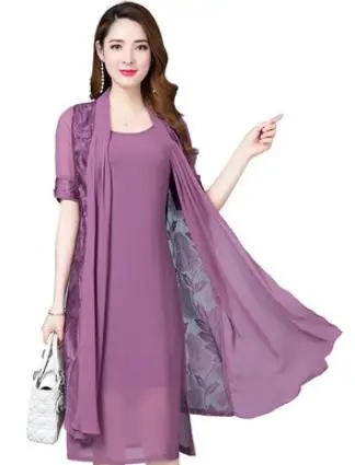 Женское летнее платье для женщин среднего возраста 2020 винтажное из двух частей с