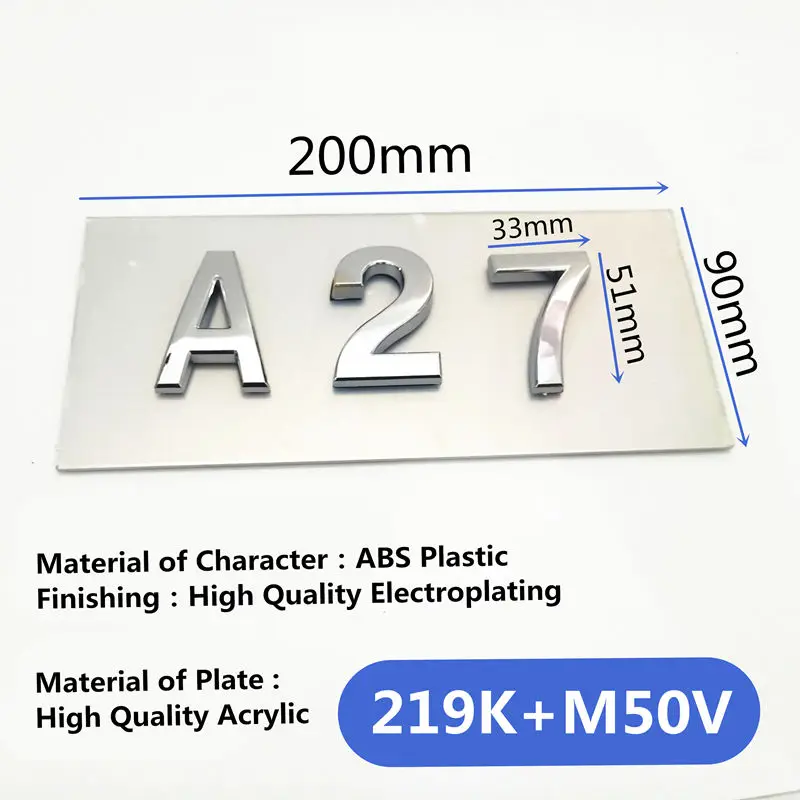219K and M50V 3digit ABS пластик имитация металла бронза номер дома на заказ знак номер двери Наклейка для гостиницы квартиры вилла дверные пластины - Цвет: 219K and M50V 3digit