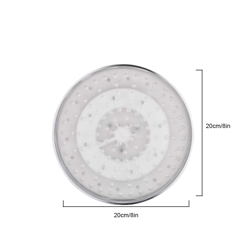 

Bathroom Shower Head 8inch Round LED Multiple Colors Shower Head Automatically Color-Changing Showerhead for Bathroom