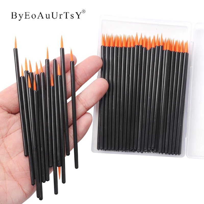 

100pcs/set Black Handle Nail Art Brushes Disposable Liner Painting Pen Beauty Makeup Tools Eyeliner Brush for Women Gifts