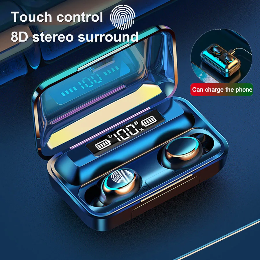 

Беспроводные наушники Bluetooth V5.0 TWS, беспроводные наушники со светодиодным дисплеем, внешний аккумулятор 1500 мАч, гарнитуры для Ios, Android, Lotus, Samsung