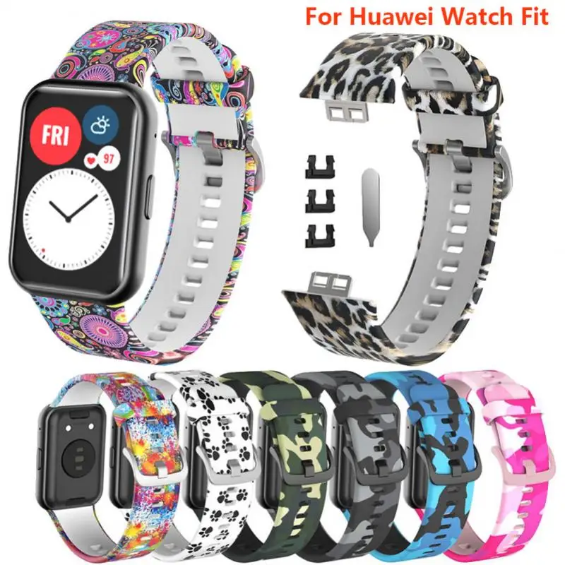 

Сменный силиконовый ремешок для умных часов Huawei Watch Fit, 1 шт., аксессуары для ремешка умных часов 2021, цветной браслет для наручных часов с инст...