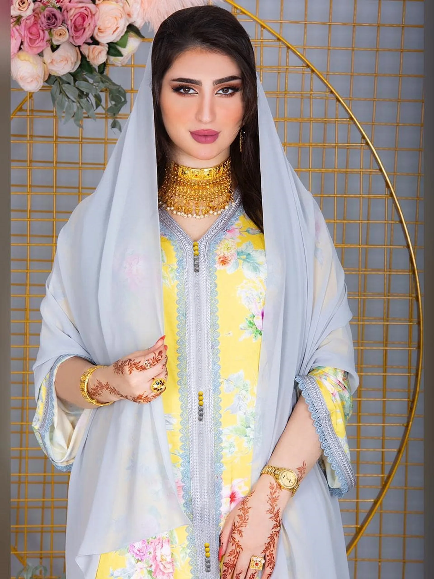 Женское длинное платье с цветочным принтом, кружевное платье с цветочным принтом в арабском стиле