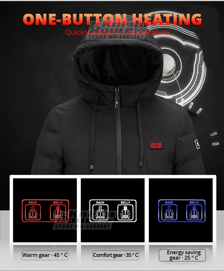 Зимняя мужская куртка с подогревом жилет электрическим USB верхняя одежда лыжный