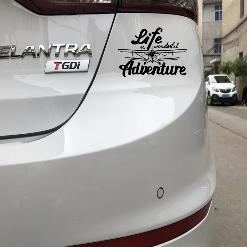 YJZT 13CM*18CM Car And Motorcycle Personality Decal Life Adventurer Stickers Black/Silver C30-0478 | Автомобили и мотоциклы