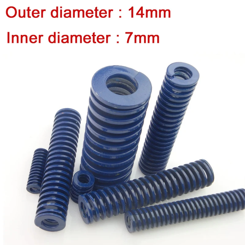 1Pcs Blue Mould Die Compression Spring Light Load Stamping Springs Outer Dia 14mm Inner Dia 7mm Length 20mm - 125mm For Hardware