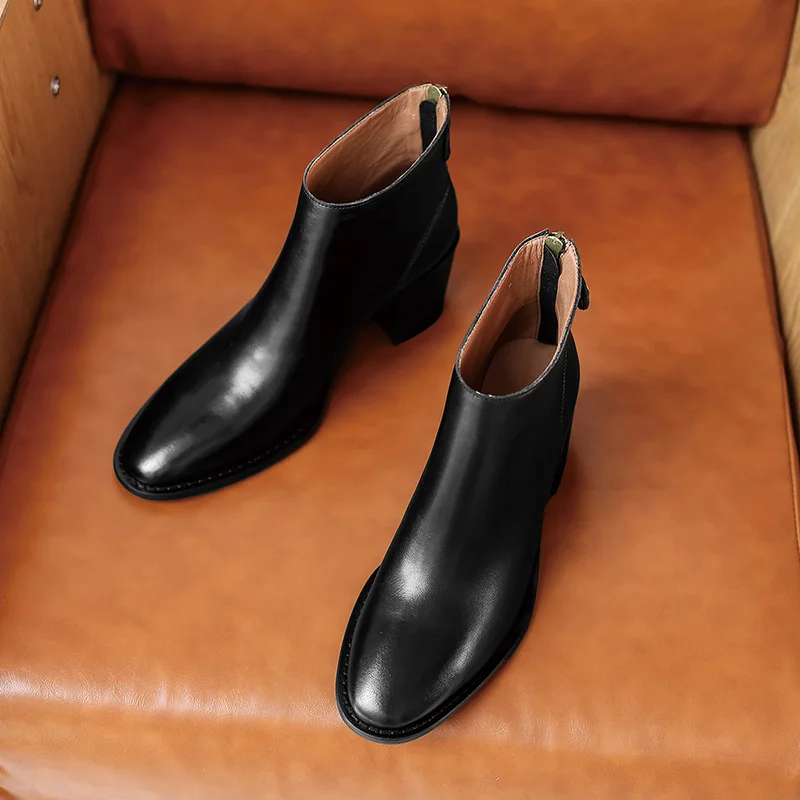 Ботильоны женские Mordoan из натуральной коровьей кожи на платформе с