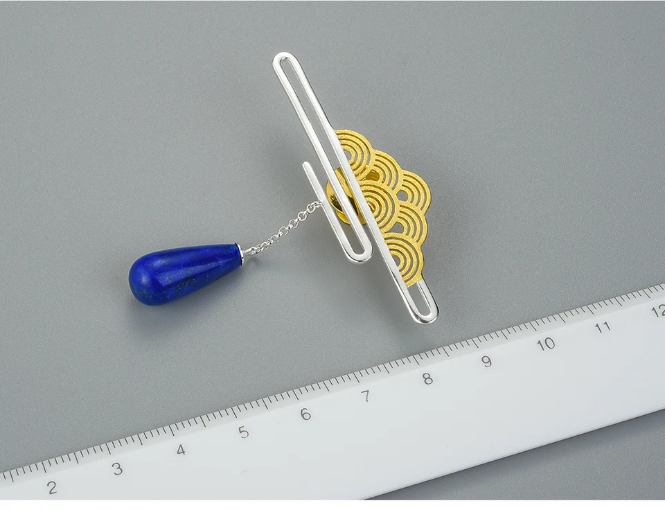 Lotus Fun реальные 925 пробы серебро Натуральный камень ручной работы Fine Jewelry Восточный элемент мира облака брошь для Для женщин милый подарок