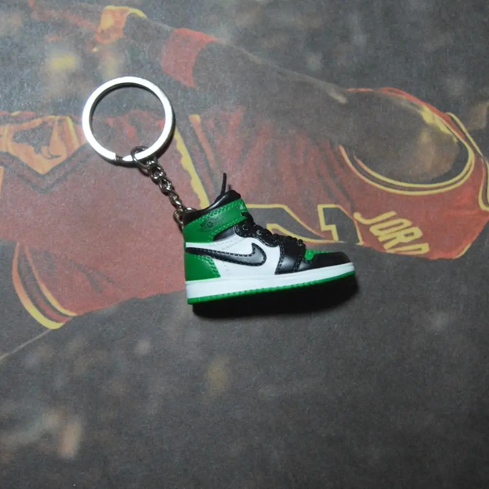 one shoe keychain Дропшиппинг aj1 offwhite Chicago Unc брелок в виде кроссовка Air Jordan 1 3D мини-кроссовки, закрытая спортивная обувь брелок в виде кроссовка s - Цвет: one shoe keychain