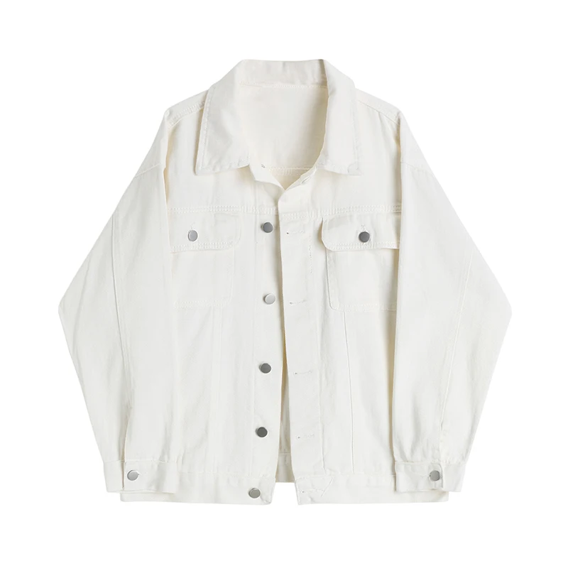 

Women's Solid Color Denim Jacket Spring and Autumn 2021 Korean Style Loose Lazy Jacket Jacket Trend