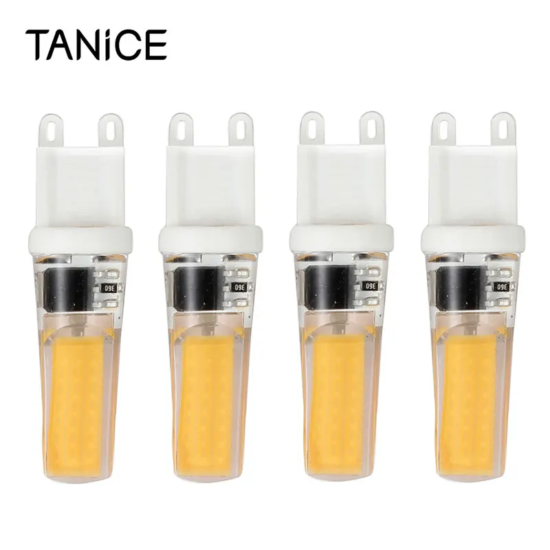 TANiCE 4 шт. 220-240 в G9 Светодиодная Лампочка COB 5 Вт заменяемая галогенная точечная