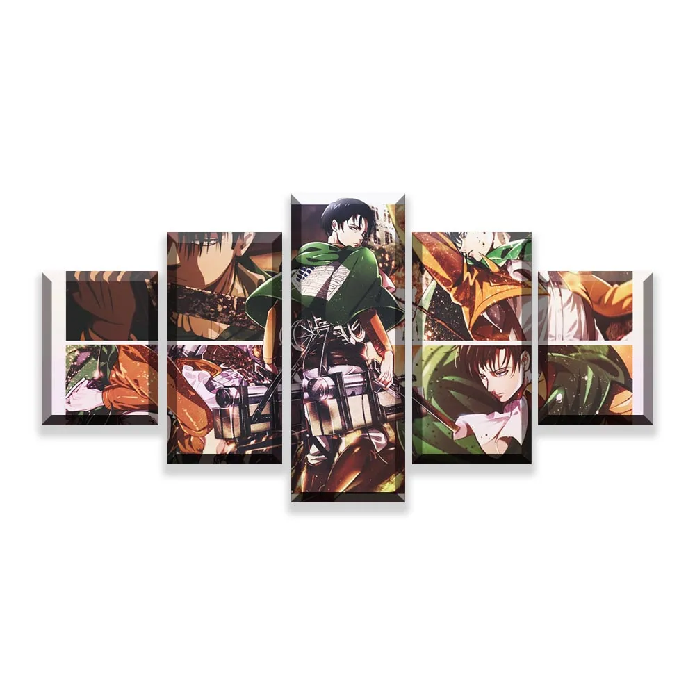 

Canvas Prints Pictures Wall Art 5 Pieces Attack On Titan Paintings Anime Poster Living Room Decor Modular Framework
