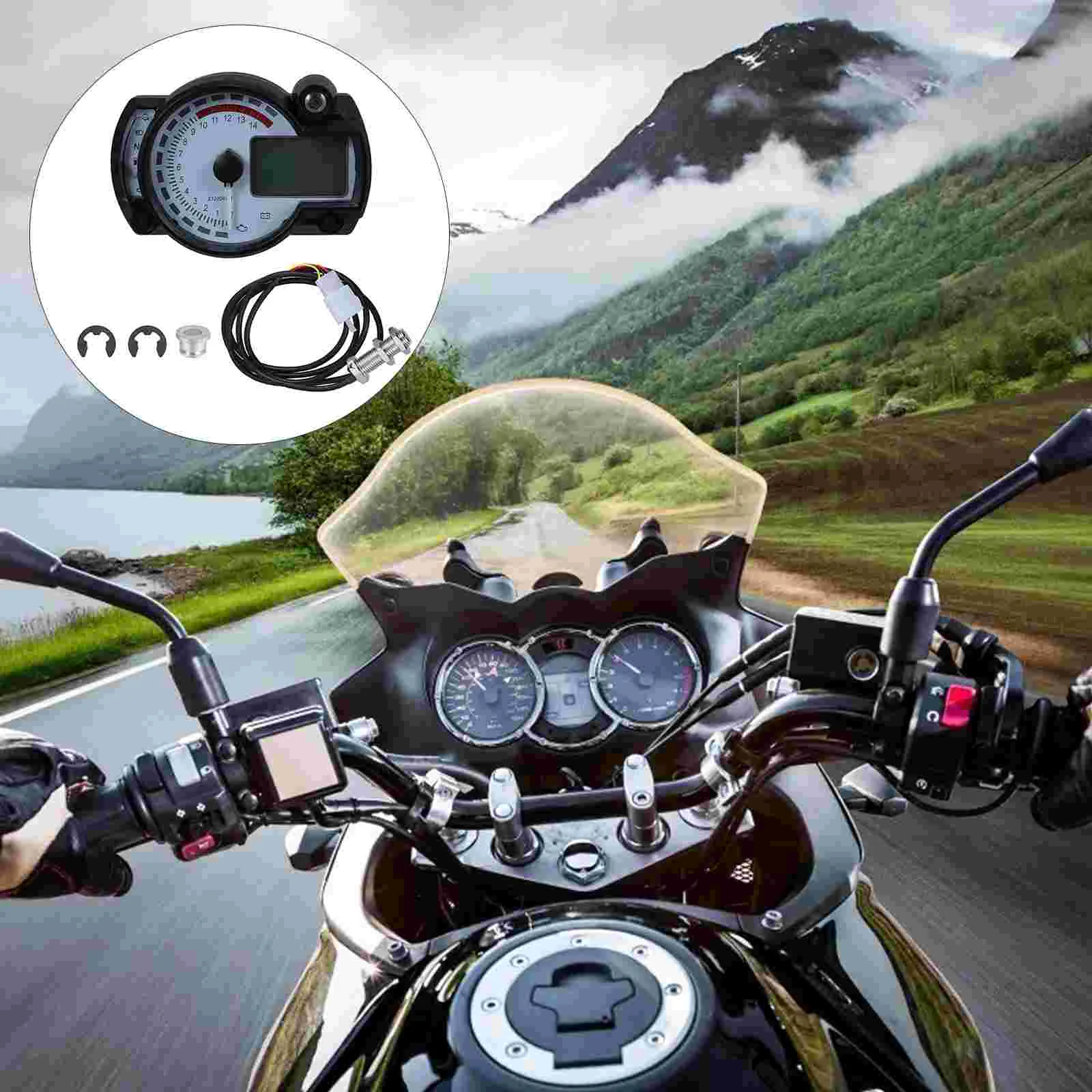 

Мотоцикл спидометр 7 цветной Тахометр универсальное цифровое устройство спидометра