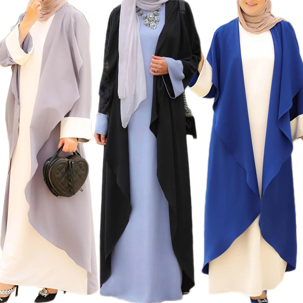 Мусульманское женское длинное платье Рамадан, Арабская абайя, мусульманская одежда, ИД, Средний Восток, пэчворк, цветные блоки, поддельные т...