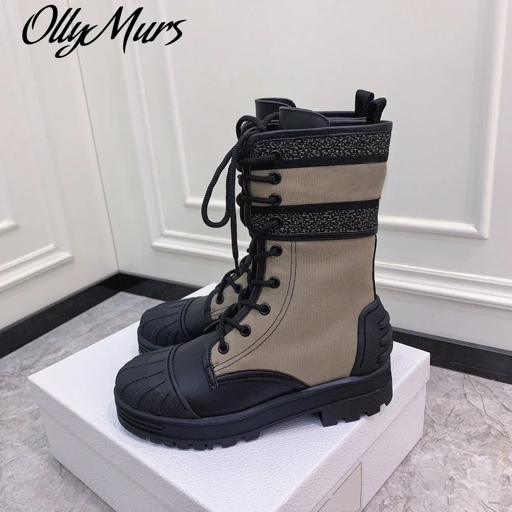 

Ollymurs Women's Boots Lace Up Round Toe Martin Shoes Comfortable Outside Ladies Boots Spring/ Autumn Brands Designers Shoes