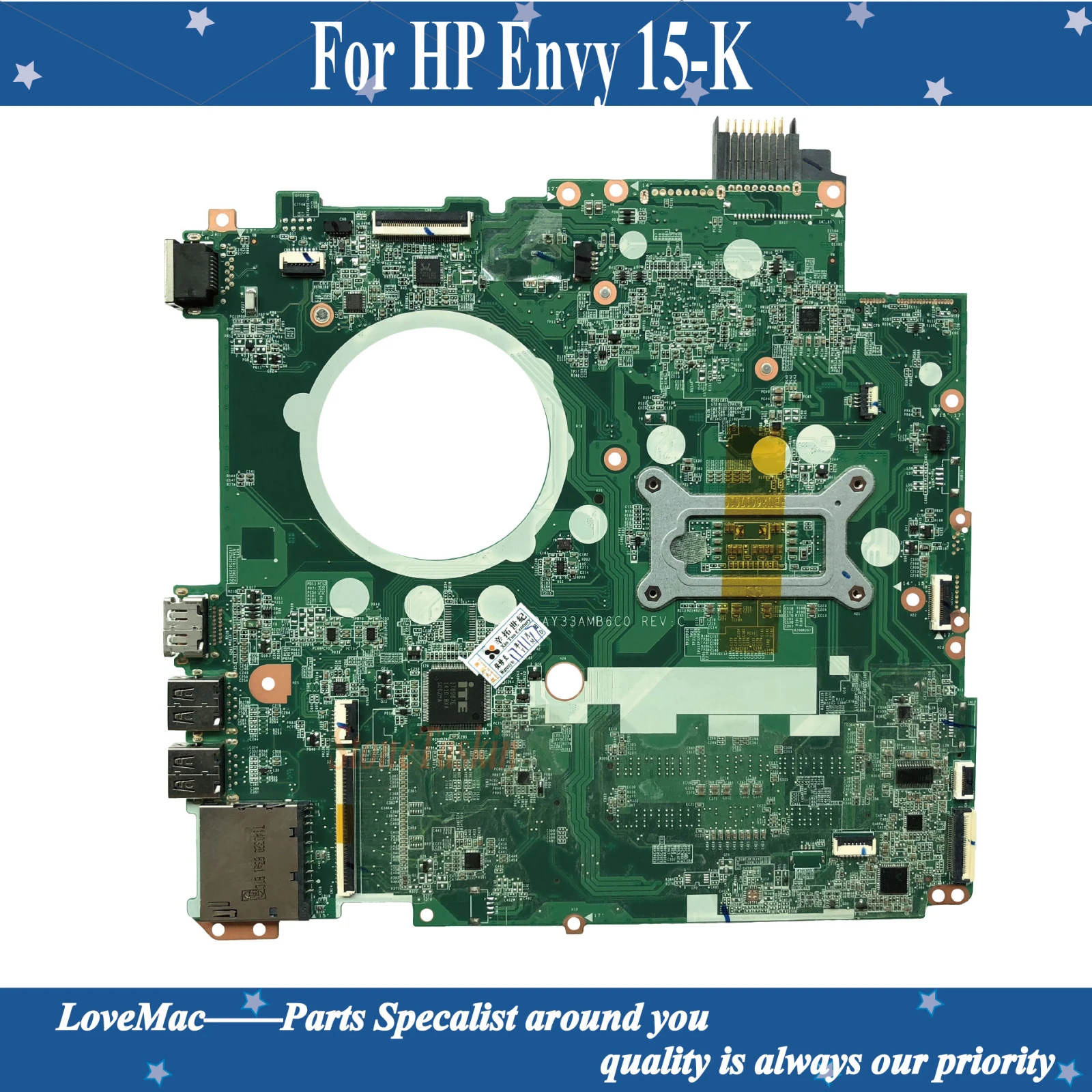 Высокое качество 763585-501 для HP Envy 15-K серии Материнская плата ноутбука DAY33AMB6C0 I7-4710HQ
