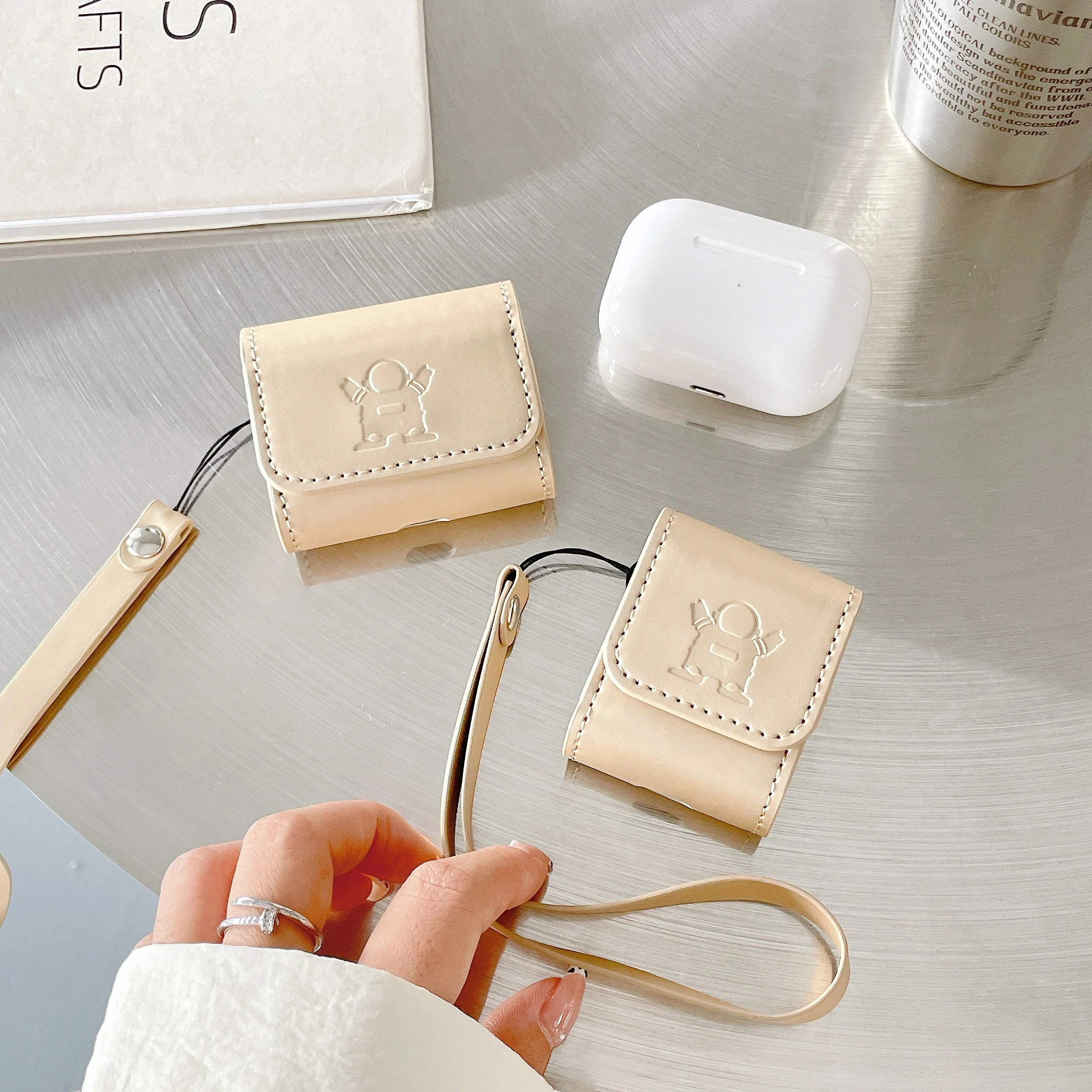 

Защитный чехол высокого качества для Apple Bluetooth-Гарнитуры аксессуары Airpods 1 2 Pro Кожаный чехол для ношения астронавт