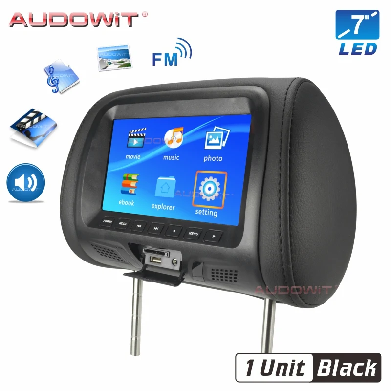 Новый черный 7 дюймов подголовник автомобиля MP4 монитор мультимедийный плеер