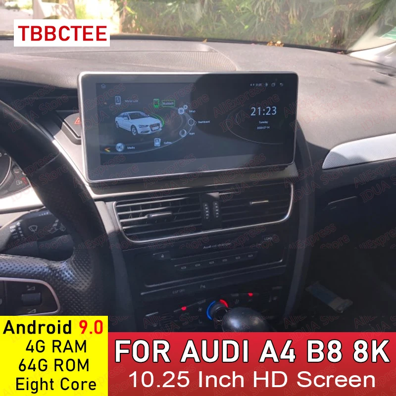 Автомобильный мультимедийный плеер Android 10 0 8 ядер 4 + 64 Гб ОЗУ для AUDI A4 B8 8K 2008 ~ 2016 MMI 2G
