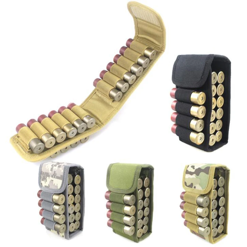 Tactical Airsoft Molle Magazine Pouch 16 Round 12 Gauge 12GA Ammo Shells Holder Military Hunting Bandolier Cartridge Bag