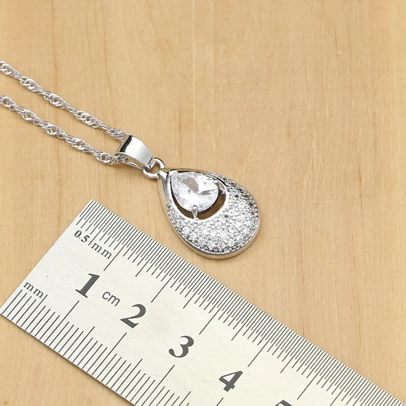 Ювелирные изделия для невесты из натурального серебра 925 пробы с белым фианитом