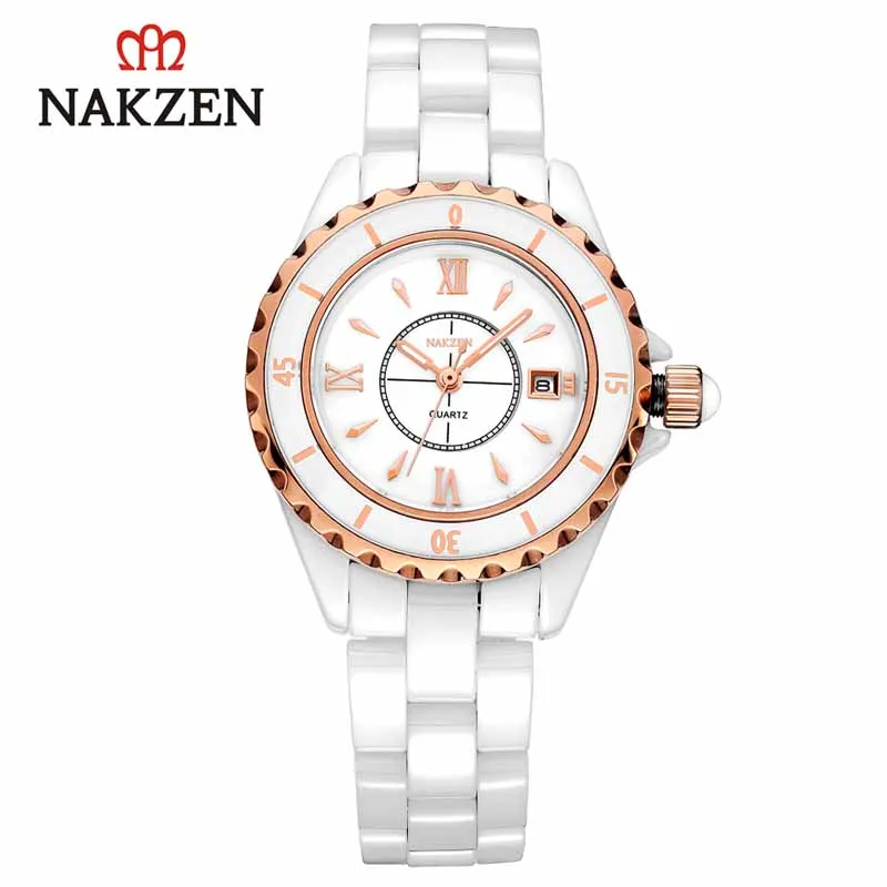 NAKZEN Luxury Quartz Watch for Women Life Waterproof Wristwatch Montre Femme White Watch Clock Gifts for Women Relojes De Mujer enlarge