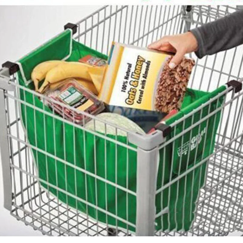 Большая складная сумка для покупок зеленая Однослойная Нетканая портативная