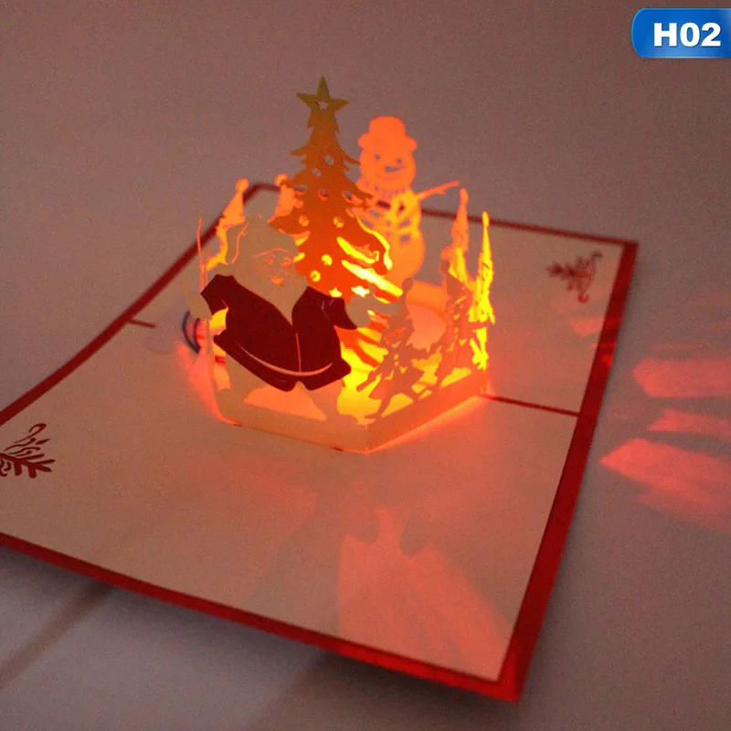 1 шт. 3D лазерсветильник ка поздравительная открытка со всплывающими буквами