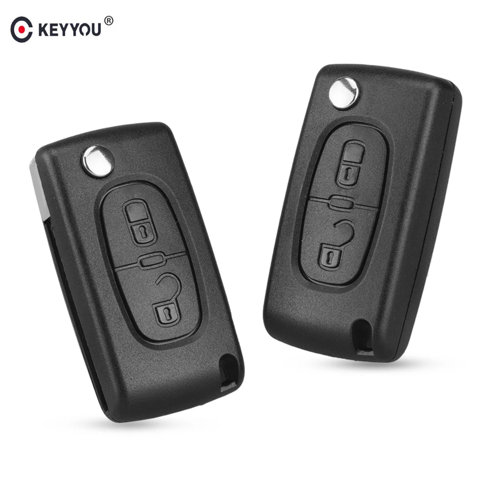 Складной чехол KEYYOU для автомобильного ключа 2 BT пустой Peugeot 107 207 407 307 307S 308 607 807 VA2/HCA