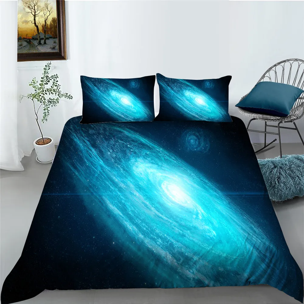 

Home Bed Clothes Black Cool Bedding Set King Size Hot Sale Children Kid Boy Man Starry Painting Bedding Cover Suit