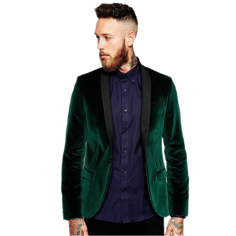 

Fashionable men's suit green velvet coat the suit of the groom, holds the wedding party party suit custom jacket and trousers