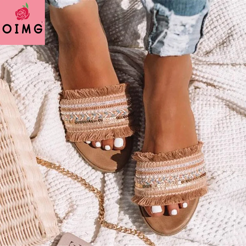 

OIMG new Women Slippers Summer New Rome Retro Sandals Flat Casual Shoes Female Slip on Slides Woman Shoes Sandalias Mujer