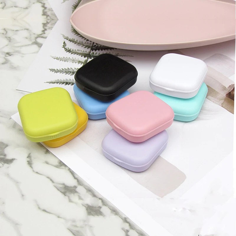 

Карманный Компактный чехол для контактных линз для женщин и девочек, цветной контейнер с цветными контактами для студентов и мальчиков, с п...