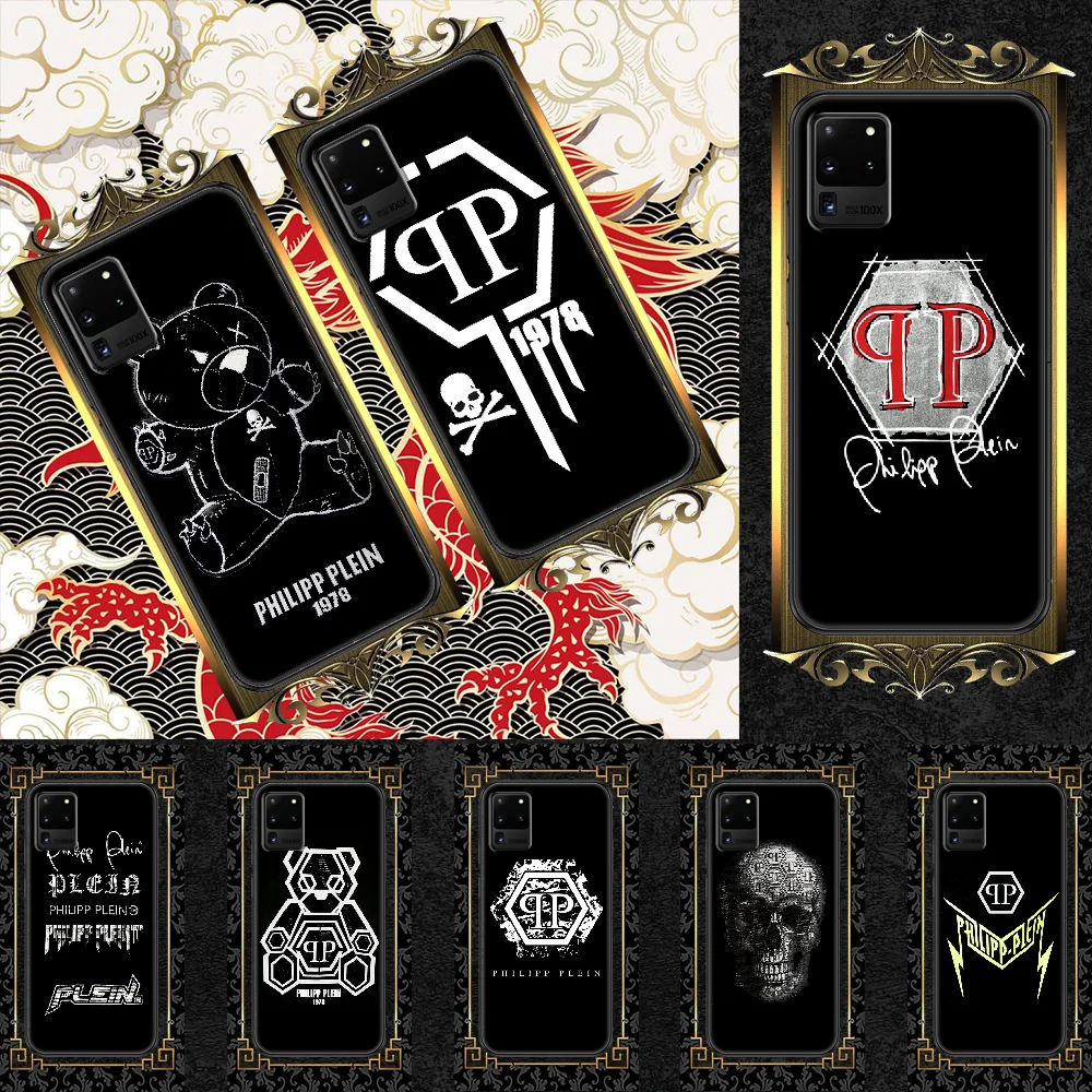 

philippes German luxury brands pleines Phone case For Samsung Galaxy Note 4 8 9 10 20 S8 S9 S10 S10E S20 Plus UITRA Ultra black