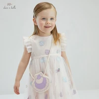 dbj17828 dave bella summer baby girls fashion cartoon dress with a samll bag party dress kids infant lolita 2pcs clothes